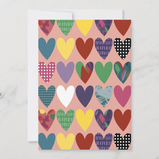 Cartes Pour Fêtes Annuelles Doodle Heart Harmony Abstrait (Devant)