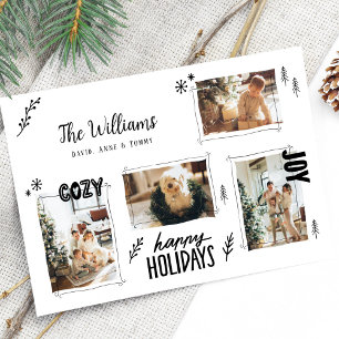 Cartes Pour Fêtes Annuelles Doodle tiré à la main 4 Photo Noël