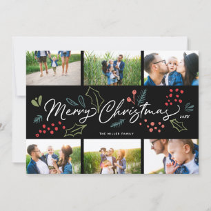 Cartes Pour Fêtes Annuelles Doodles colorés Joyeux Noël 6 photos BK