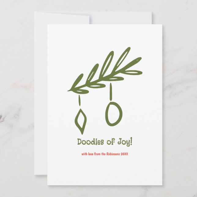Cartes Pour Fêtes Annuelles Doodles of Joy Minimalist Photo Collage (Devant)
