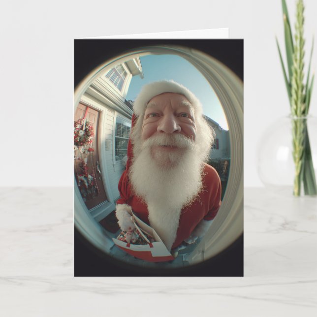Cartes Pour Fêtes Annuelles Doorbell Santa (Devant)