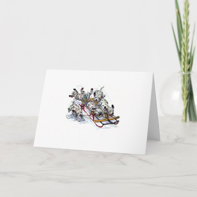 Cartes Pour Fêtes Annuelles Dormir les petits dalmatiens (Devant)