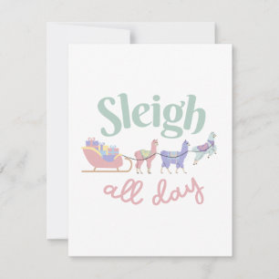 Cartes Pour Fêtes Annuelles Dormir toute la journée   Cute Lamas Pastel