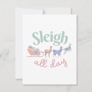 Cartes Pour Fêtes Annuelles Dormir toute la journée | Cute Lamas Pastel