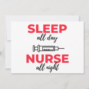 Cartes Pour Fêtes Annuelles Dormir Toute La Journée Infirmière Toute La Nuit 2