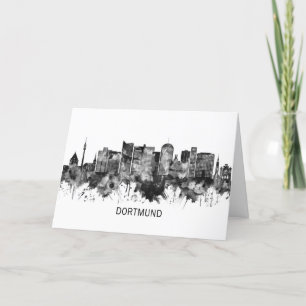Cartes Pour Fêtes Annuelles Dortmund Allemagne Skyline BW