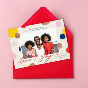 Cartes Pour Fêtes Annuelles Dottie Love and Joy Family Photo Saint Valentin