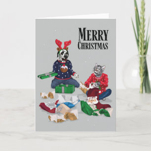 Cartes Pour Fêtes Annuelles Dotty Dog et Kitty Christmas Jumper