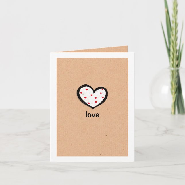 Cartes Pour Fêtes Annuelles Dotty Hearts kraft Love Note Card (Devant)