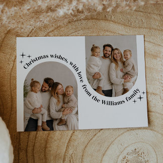 Cartes Pour Fêtes Annuelles Double Arch Photo Famille Noël