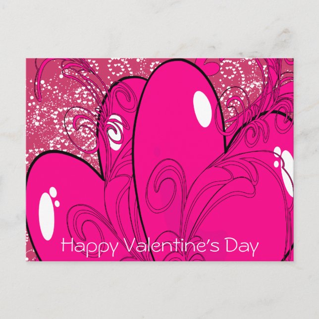 Cartes Pour Fêtes Annuelles Double Coeur - (Devant)