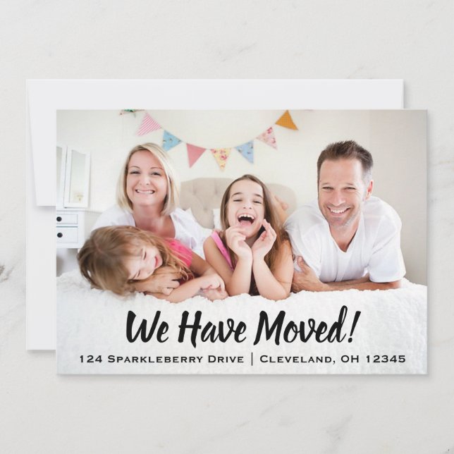 Cartes Pour Fêtes Annuelles Double Photo Moderne Déplacement (Devant)
