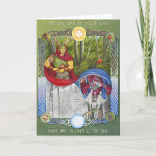 Cartes Pour Fêtes Annuelles Double Portrait du roi de chêne et du roi Holly