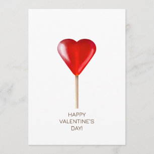 Cartes Pour Fêtes Annuelles Douce Saint-Valentin avec sucette en forme de cœur