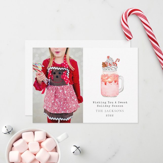 Cartes Pour Fêtes Annuelles Douce Saison Milkshake Menthe Poivrée Noël (Créateur téléchargé)