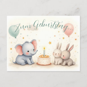 Cartes Pour Fêtes Annuelles Douce salutation d'anniversaire avec des amis anim