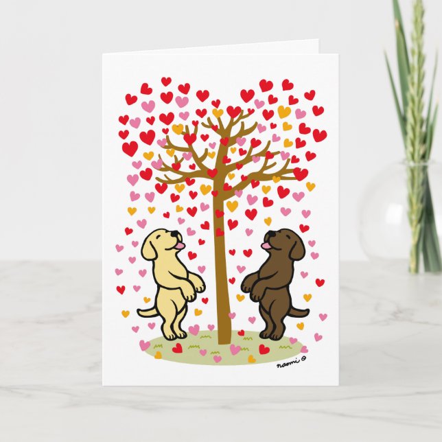 Cartes Pour Fêtes Annuelles Douche de coeur Labrador Anniversaire (Devant)