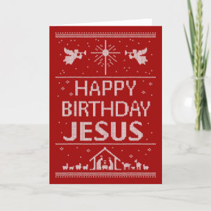 Cartes Pour Fêtes Annuelles Douleur de Noël moche Jésus religieux