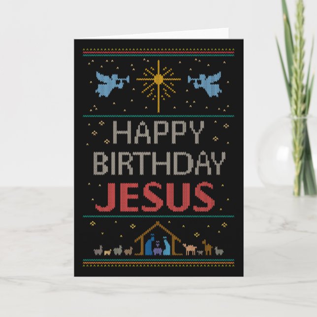 Cartes Pour Fêtes Annuelles Douleur de Noël moche Religieux Christian Jésus (Devant)