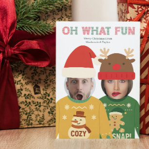 Cartes Pour Fêtes Annuelles Douleur de Noël moche Visage drôle Personnalisé