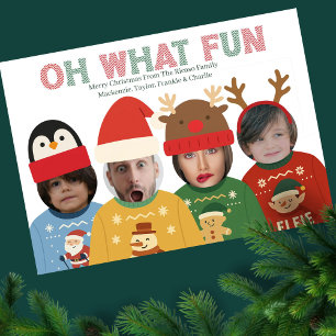 Cartes Pour Fêtes Annuelles Douleur de Noël moche Visage drôle Personnalisé