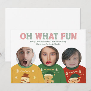 Cartes Pour Fêtes Annuelles Douleur de Noël moche Visage drôle Personnalisé
