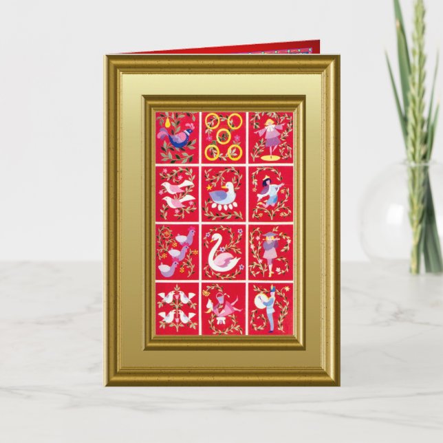 Cartes Pour Fêtes Annuelles Douze jours de Noël (Devant)