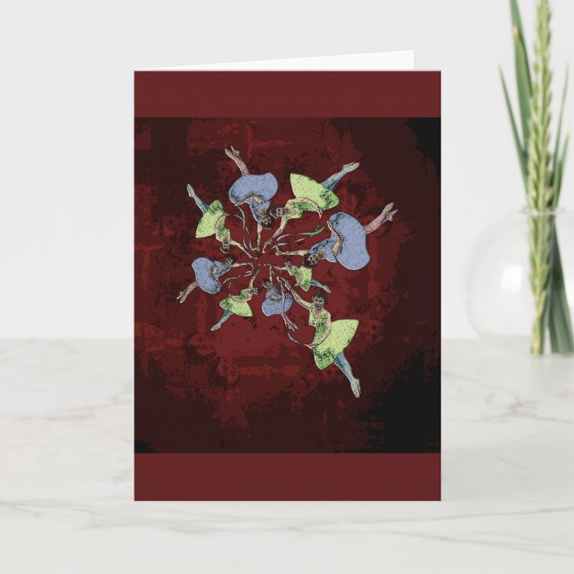 Cartes Pour Fêtes Annuelles Douze jours de Noël - danse de neuf dames (Devant)