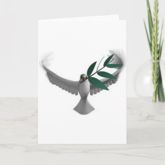 Cartes Pour Fêtes Annuelles Dove-olivebranche (Devant)