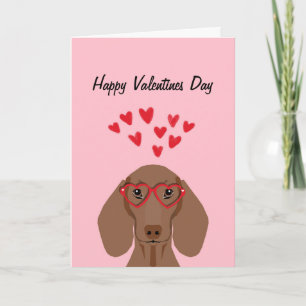 Cartes Pour Fêtes Annuelles Doxie Dachshund Valentines Love Card - rouge