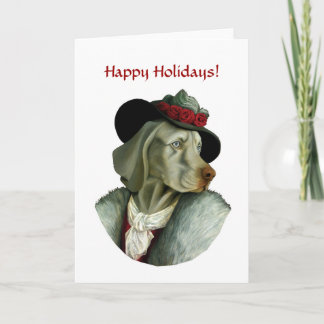 Cartes Pour Fêtes Annuelles DR027 Weimaraner, bonnes fêtes !