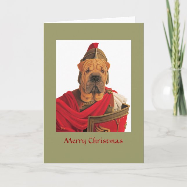 Cartes Pour Fêtes Annuelles DR068 Shar Pei, Joyeux Noël (Devant)