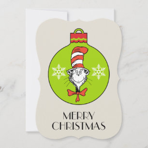 Cartes Pour Fêtes Annuelles Dr Seuss   Grinch   Chat dans l'ornement Casquette