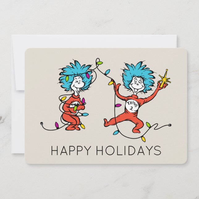 Cartes Pour Fêtes Annuelles Dr. Seuss | Grinch | Chose Un Chose Deux Danse (Devant)