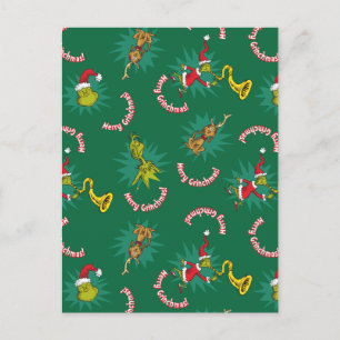 Cartes Pour Fêtes Annuelles Dr Seuss   The Grinch   Merry Grinchmas Motif
