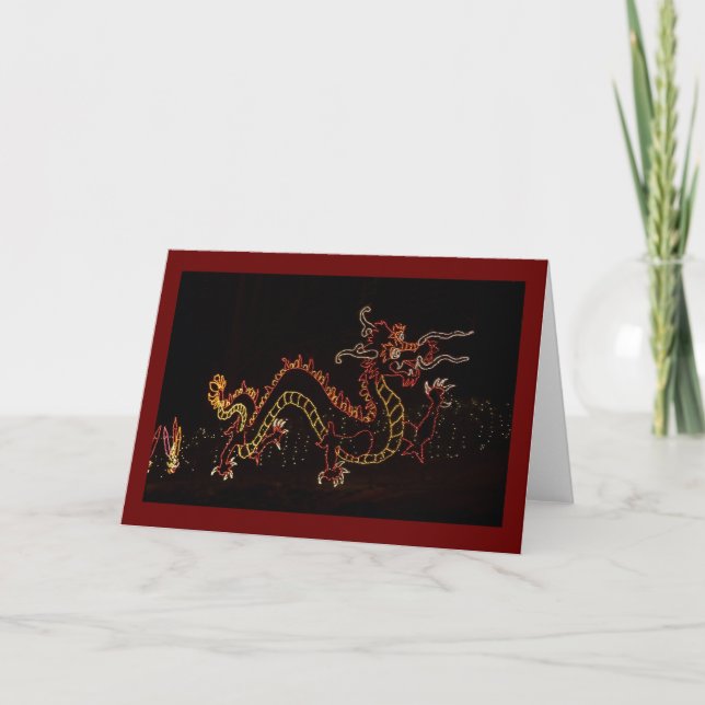 Cartes Pour Fêtes Annuelles Dragon 2016 de nouvelle année de Noël (Devant)
