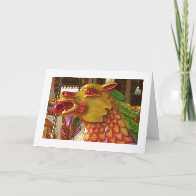 Cartes Pour Fêtes Annuelles Dragon à manches - Bordé (Devant)