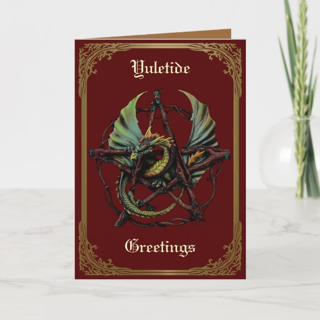 Cartes Pour Fêtes Annuelles Dragon de Noël (Devant)