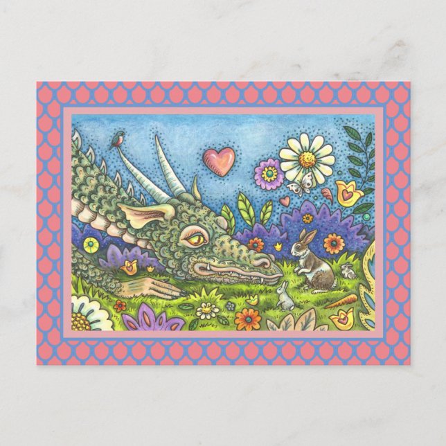 Cartes Pour Fêtes Annuelles DRAGON DE PÂQUES CONVIVIAL SUR BUNNY TRAIL Imagina (Devant)
