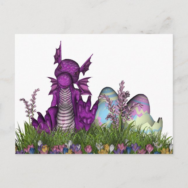 Cartes Pour Fêtes Annuelles Dragon de Pâques surprise (Devant)