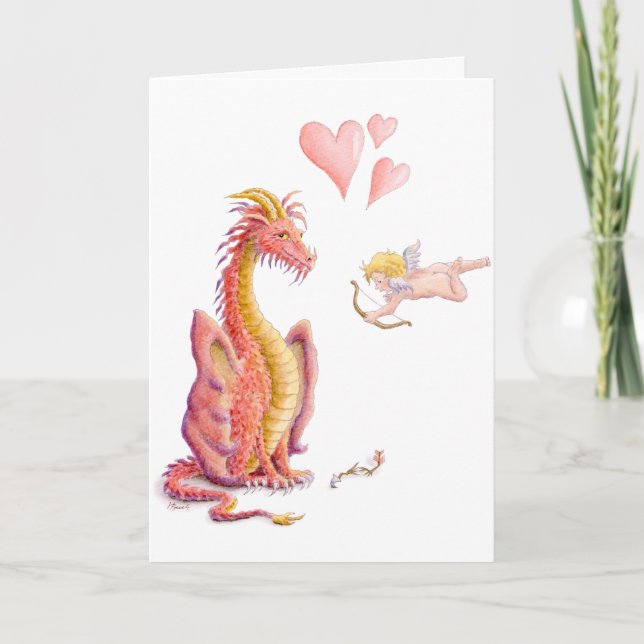 Cartes Pour Fêtes Annuelles Dragon de Saint-Valentin (Devant)