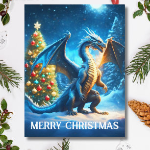 Cartes Pour Fêtes Annuelles Dragon disant Joyeux Noël