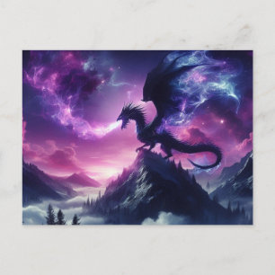 Cartes Pour Fêtes Annuelles Dragon Ethérée Foncé Et Médiéval