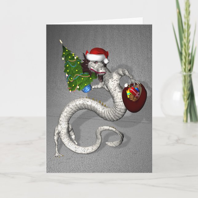Cartes Pour Fêtes Annuelles Dragon gris (Devant)