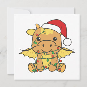 Cartes Pour Fêtes Annuelles Dragon Noël Animaux d'hiver Dragon