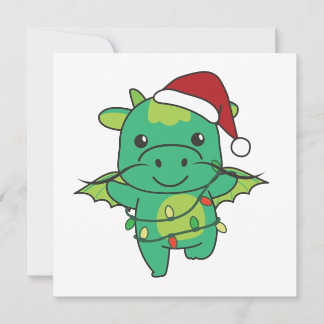 Cartes Pour Fêtes Annuelles Dragon Noël Animaux d'hiver Dragon (Devant)