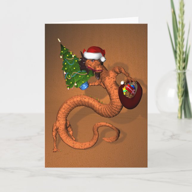 Cartes Pour Fêtes Annuelles Dragon orange (Devant)