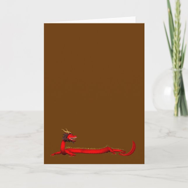Cartes Pour Fêtes Annuelles Dragon rouge (Devant)