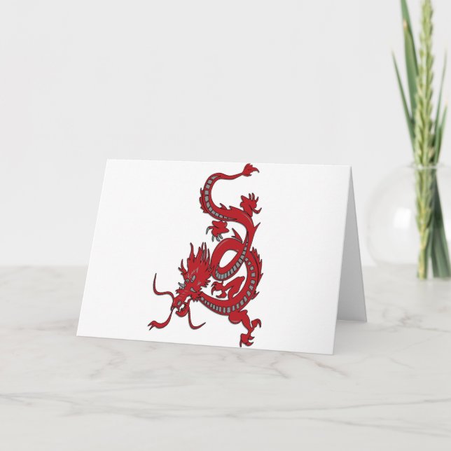 Cartes Pour Fêtes Annuelles Dragon rouge - Année du Dragon (Devant)