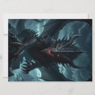 Cartes Pour Fêtes Annuelles Dragon sombre et médiéval